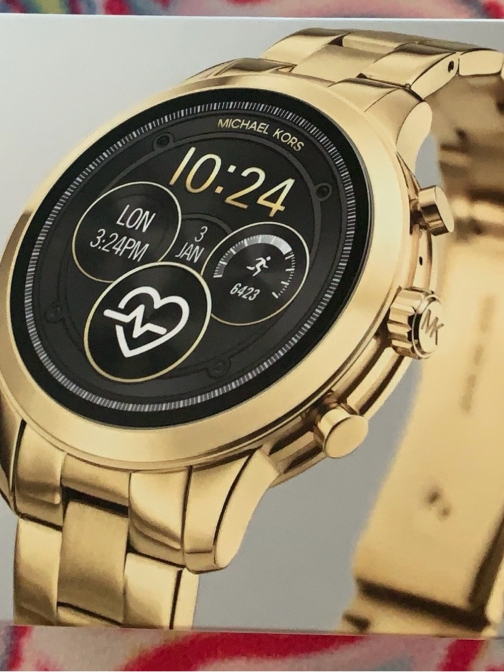 Michael Kors Gold Smartwatch with Black Digital Dial